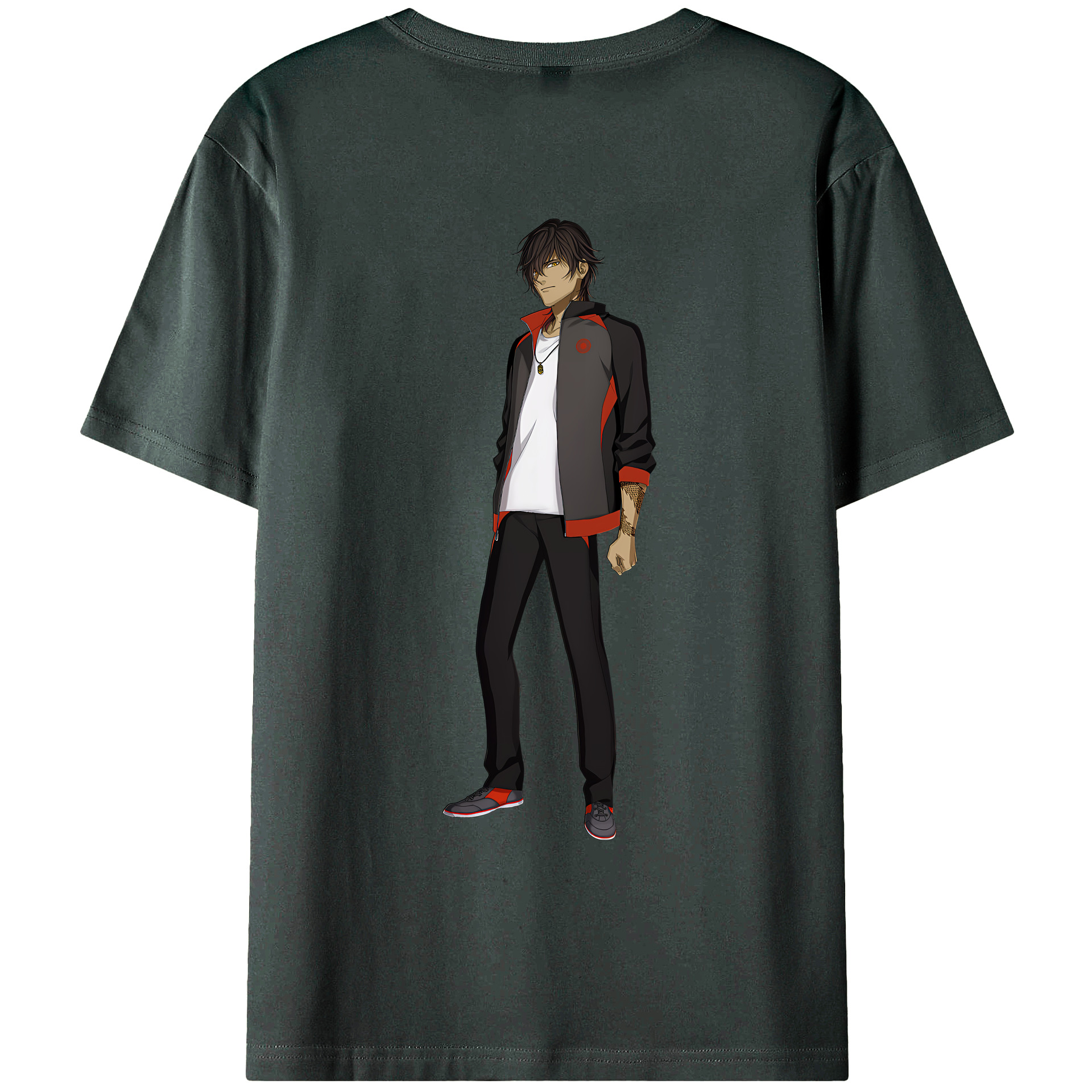 （画像用） 刀剣乱舞 Touken Ranbu 綿100％ メンズ半袖Tシャツ（バックプリント） 通気性